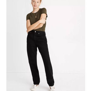 Madewell Jeans 24 Dad Jean Wide Leg Black Boyfriend High Rise AF700